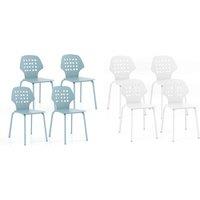 Set of 4 Metal Dining Chairs - 2 Colours