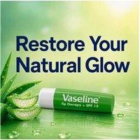 Vaseline Aloe Vera Hydrating Lip Balm Stick SPF15 - Nourishing, Soothing, Non-Sticky Finish (4g, 3 Options)