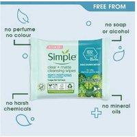 Simple Protect N Glow Instant Cleansing Wipes 3 Pack - Vitamin C & E, Brightening, For Sensitive Skin, Biodegradable Wipes