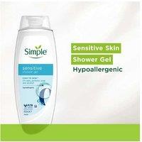 Simple Kind to Skin Sensitive Shower Gel Bulk Multipack - Hypoallergenic, Fragrance-Free, For Sensitive Skin, Gel Formula (24 x 450ml)