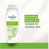 Simple Kind to Skin Refreshing Shower Gel 675ml Multipack with Cucumber Extract & Pro-Vitamin B5 - For Sensitive Skin - Body Wash Gel