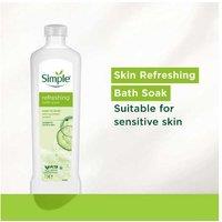 Simple Refreshing Bath Soak with Cucumber Extract - Hydrating Soak for Sensitive Skin, 1L Multipack