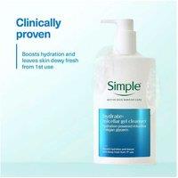 Simple Smooth+ & Hydrate+ Gel Facial Cleanser Bundle with Hyaluronic Acid & AHA - For Sensitive Skin, Vegan Gel & Micellar Formula, 240ml Duo | Wowche
