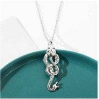 Harry Potter- Dark Mark Serpent Skull Rhodium Pendant Necklace - Statement Jewellery