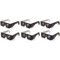 Unisex Black 6 Pack ISO Certified Solar Eclipse Glasses