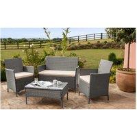 Eco Rattan 4-Seater Weather-Resistant Garden Lounge Set - Durable Outdoor Sofa, Armchairs & Table