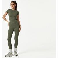 Navy Women's Crop Top & High-Waisted Leggings Gym Set