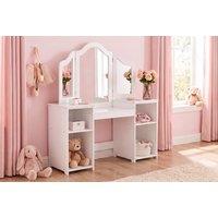 Kids Dressing Table with Removable Mirror & Storage Shelves