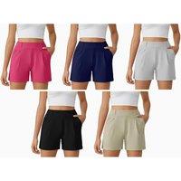Women's Black High Waisted Summer Shorts with Sculpting Mesh