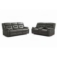 Miami Grey Leather Sofa Set - Contemporary 3+2 Electric Recliner