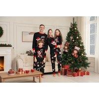 Unisex Black Matching Family Christmas Pyjamas Set