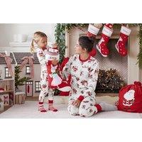 Unisex Black Family-Matching Santa Reindeer Christmas Pyjama Set