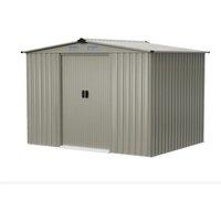 Large Metal Garden Tool Storage Shed with Apex Roof - 2 Size Options