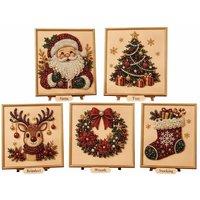 Christmas Diamond Pearl DIY Painting Decoration Set with Gold Frame