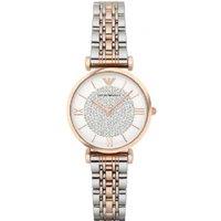 Emporio Armani AR1926 Ladies Quartz Luxury Watch - Two-Tone Stainless Steel, Crystal Dial, Water-Resistant