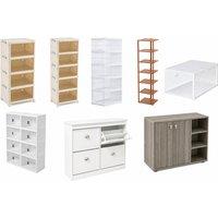 Shoe Storage Unit with Space-Saving Foldable Design and Multiple Tiers