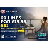 60 USA Powerball Lines - Triple Draw Entry - &pound;100,000,000 Jackpot!