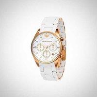 Emporio Armani AR5920 Ladies Chronograph Quartz Watch - Rose Gold Stainless Steel, 38mm, Water-Resistant
