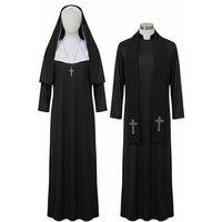 Unisex Black Halloween Nun And Priest Costume - Adult & Kids Sizes