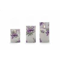 3-Piece Printed Acrylic Candle Light Set with Remote Control