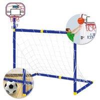 2-in-1 Basketball Hoop and Football Goal Toy Set