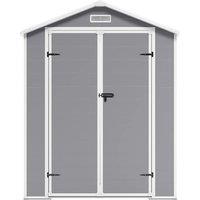 6Ft x 4.4Ft Outdoor Plastic Shed with Floor Panel & Window