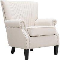 Vertical Channel Tufted Armchair with Nailhead Trim