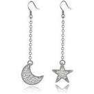 Moon & Star Earrings - Silver