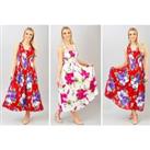 Long Cotton Flower Dress - 6 Designs! - Green