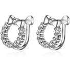 Cubic Zirconia & Sterling Silver Slide-On Earrings - 2 Designs!
