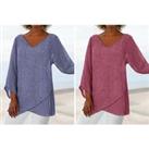 Women'S Loose Striped Summer Blouse - 6 Colours - Grey