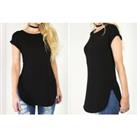 Women'S Curved Hem T-Shirt - 11 Colours & Sizes 8-26! - Black