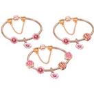 Rose Gold Daisy Charm Bracelet - 3 Or 5 Beads