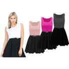 Sleeveless Skater Dress - 10 Uk Sizes & 7 Colours! - Black