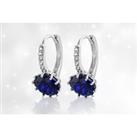 Royal Blue Cubic Zirconia Huggie Earrings