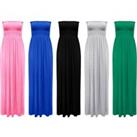 Strapless Bandeau Maxi Dress - Uk Sizes 8-24 - Black