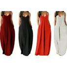 Women'S Strappy Sling Dress - Red, Grey, Orange Or Black!