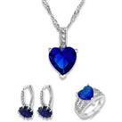 Three-Piece Blue Gem Jewellery Set - Sizes K, M, P & R!