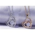Beautiful Open Heart Crystal Necklace - 2 Colours! - Silver