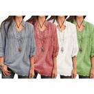 Women'S V-Neck Tunic Top - White, Red, Green Or Grey!