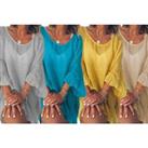Women'S Bell Sleeve Top - 5 Uk Sizes & 4 Colours! - Beige