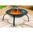 Steel Folding Bbq Fire Pit With Carry Cover - Optional Marshmallow Tools
