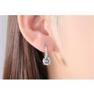 Rhodium Plated Earrings Made With Crystals - Silver