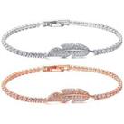Luxurious Crystal Leaf Tennis Bracelet - 2 Colours! - Silver