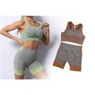 2-Piece Activewear Gym Set - Sports Bra & Shorts - Green