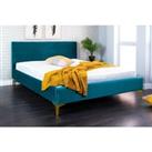 Plush Teal Fabric Bed - Double Or King!
