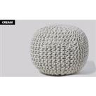 Knitted 50Cm Moroccan Pouffe - 5 Colours! - Cream