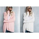 Women'S Fluffy Hooded Cardigan - 4 Uk Sizes & 4 Colours! - Pink