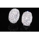 Oval Shaped Crystal Filled Earrings! - Silver