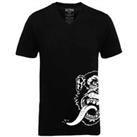 Gmg White Side Monkey V-Neck T-Shirt - Black